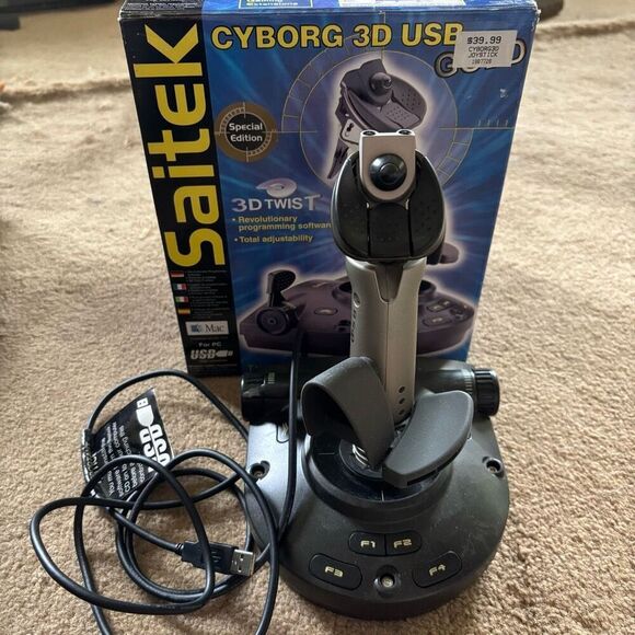 Saitek Cyborg 3D USB Gold Gaming Joystick *Read* - Picture 1 of 6
